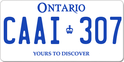 ON license plate CAAI307