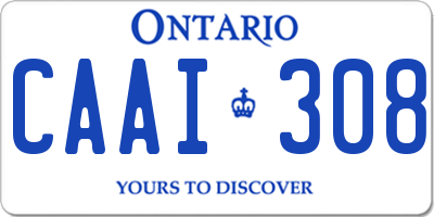 ON license plate CAAI308