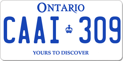 ON license plate CAAI309