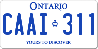 ON license plate CAAI311