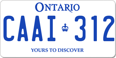 ON license plate CAAI312