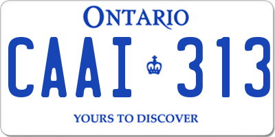 ON license plate CAAI313