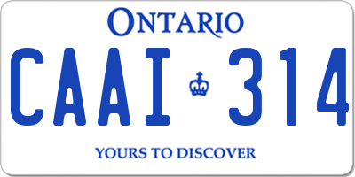 ON license plate CAAI314