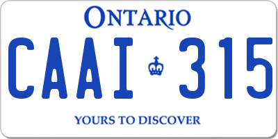 ON license plate CAAI315