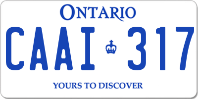 ON license plate CAAI317