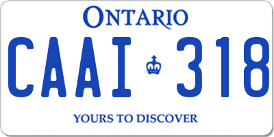 ON license plate CAAI318