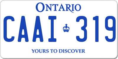 ON license plate CAAI319