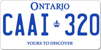 ON license plate CAAI320