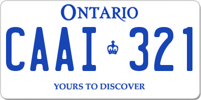 ON license plate CAAI321