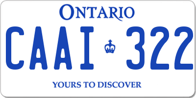 ON license plate CAAI322