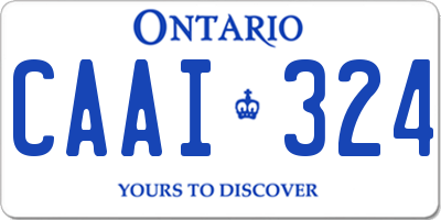 ON license plate CAAI324