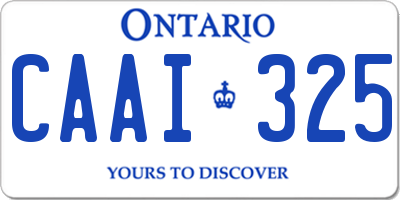 ON license plate CAAI325