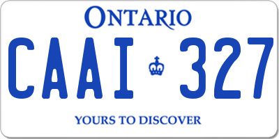 ON license plate CAAI327