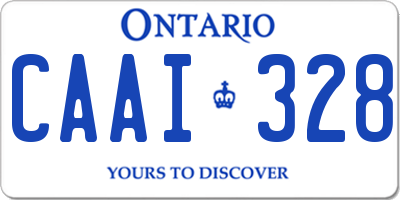 ON license plate CAAI328