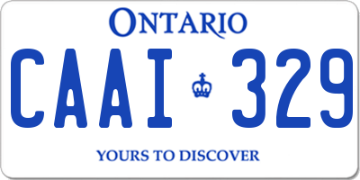 ON license plate CAAI329