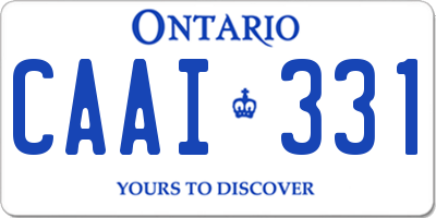 ON license plate CAAI331