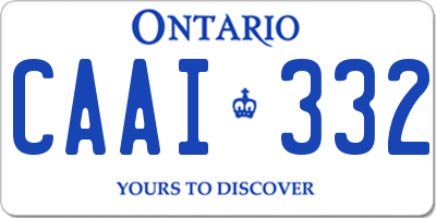 ON license plate CAAI332