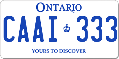 ON license plate CAAI333