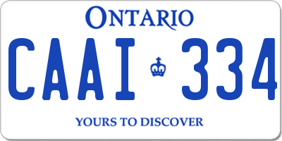 ON license plate CAAI334