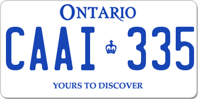 ON license plate CAAI335