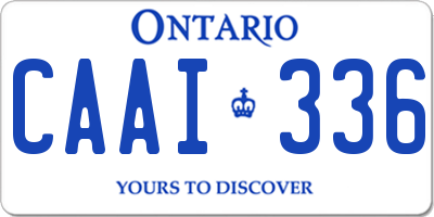 ON license plate CAAI336