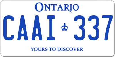 ON license plate CAAI337