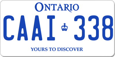 ON license plate CAAI338