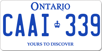 ON license plate CAAI339