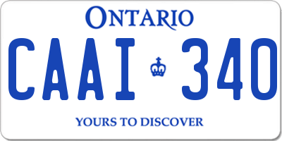 ON license plate CAAI340