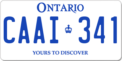 ON license plate CAAI341