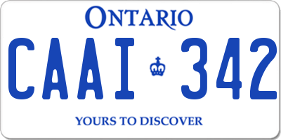 ON license plate CAAI342