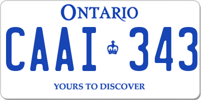 ON license plate CAAI343