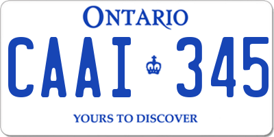 ON license plate CAAI345