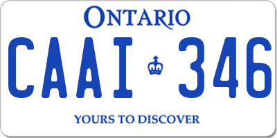 ON license plate CAAI346