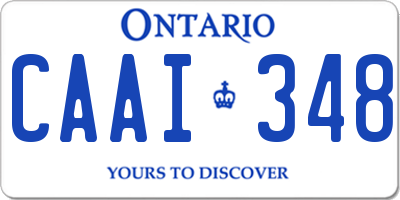 ON license plate CAAI348