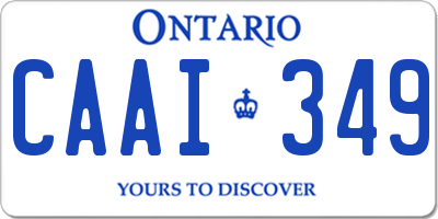 ON license plate CAAI349