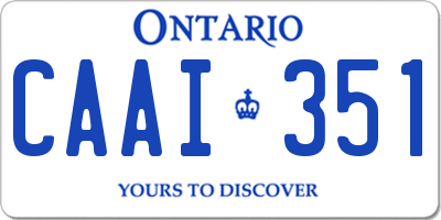 ON license plate CAAI351