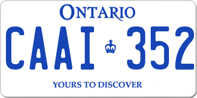 ON license plate CAAI352