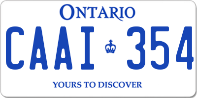 ON license plate CAAI354