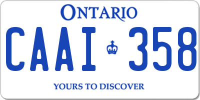 ON license plate CAAI358