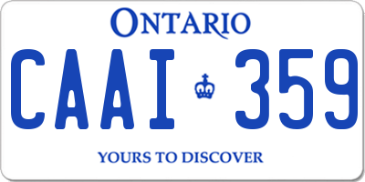 ON license plate CAAI359