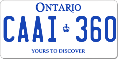 ON license plate CAAI360