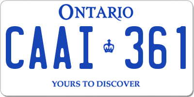 ON license plate CAAI361