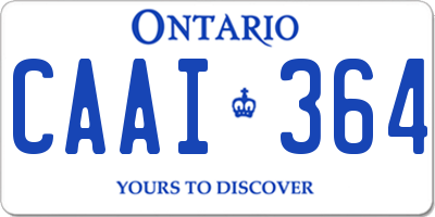 ON license plate CAAI364