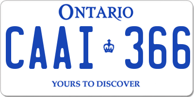 ON license plate CAAI366