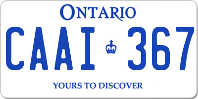 ON license plate CAAI367