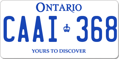 ON license plate CAAI368