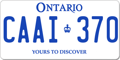 ON license plate CAAI370