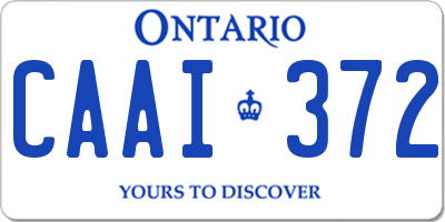 ON license plate CAAI372