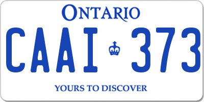 ON license plate CAAI373